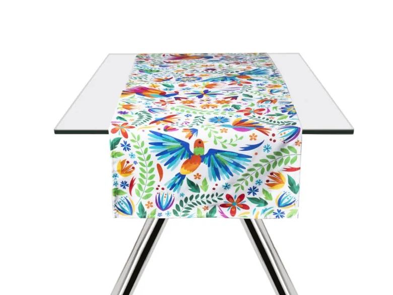 Runner, fantasia fiori messicani, 100% cotone, 45x140 cm