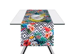 Runner, fantasia tropicale, 100% cotone, 45x140 cm