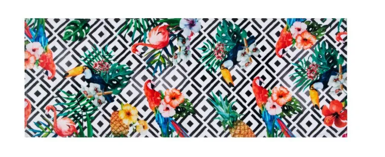 Runner, fantasia tropicale, 100% cotone, 45x140 cm