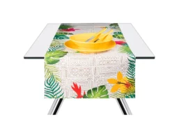 Runner, fantasia tropicale, 100% cotone, 45x140 cm