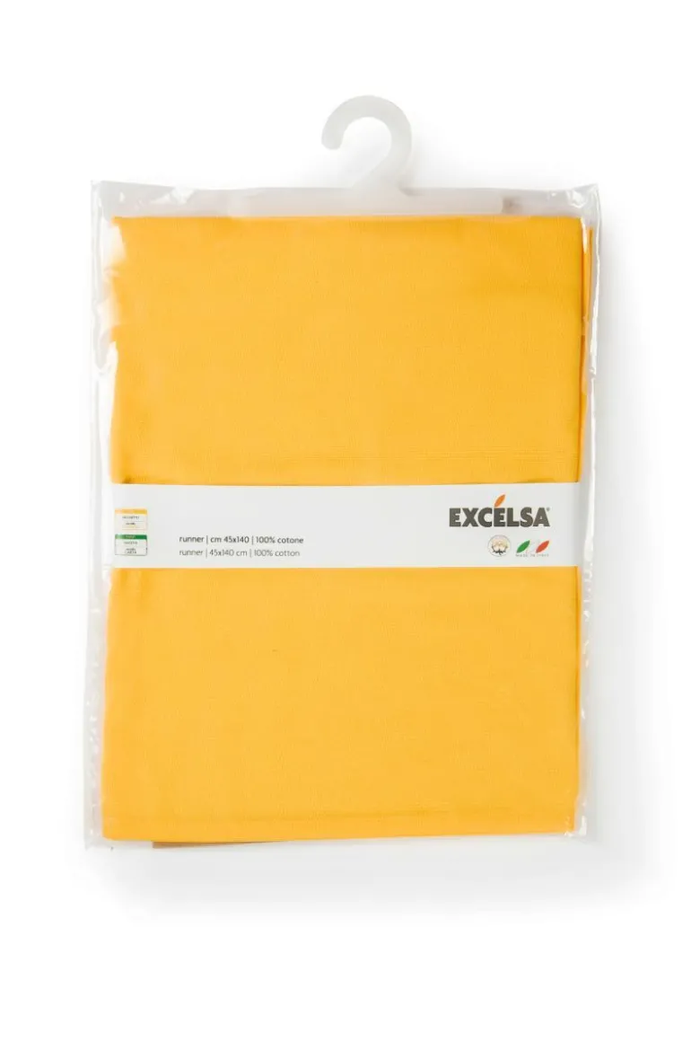 Runner, giallo, 100% cotone, 45x140 cm