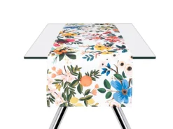 Runner, multicolore, con fiori, 100% cotone, 45x140 cm