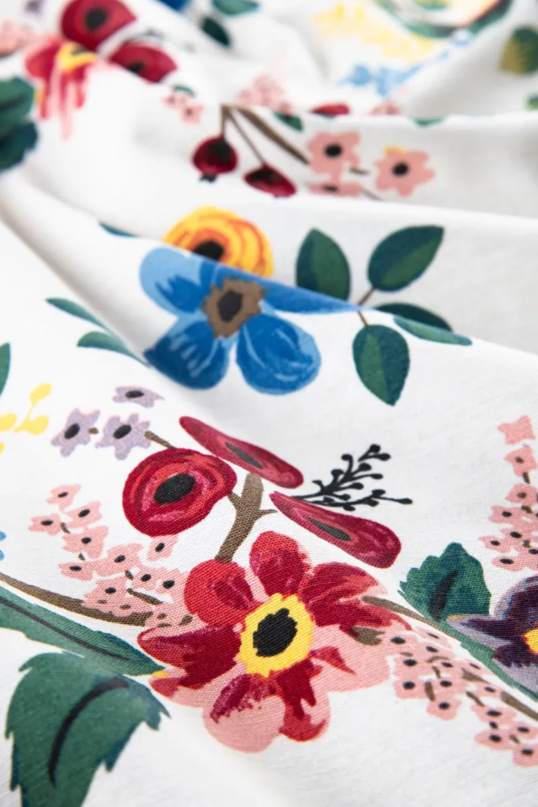 Runner, multicolore, con fiori, 100% cotone, 45x140 cm