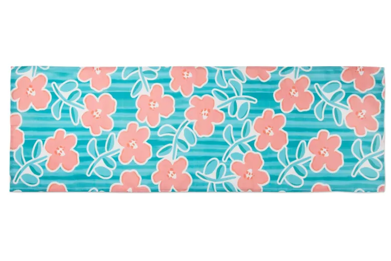 Runner, multicolore, con fiori, 100% cotone, 45x140 cm