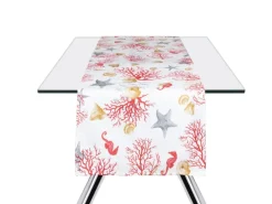 Runner, multicolore, coralli, 100% cotone, 45x140 cm