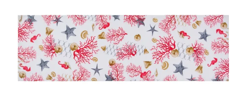 Runner, multicolore, coralli, 100% cotone, 45x140 cm