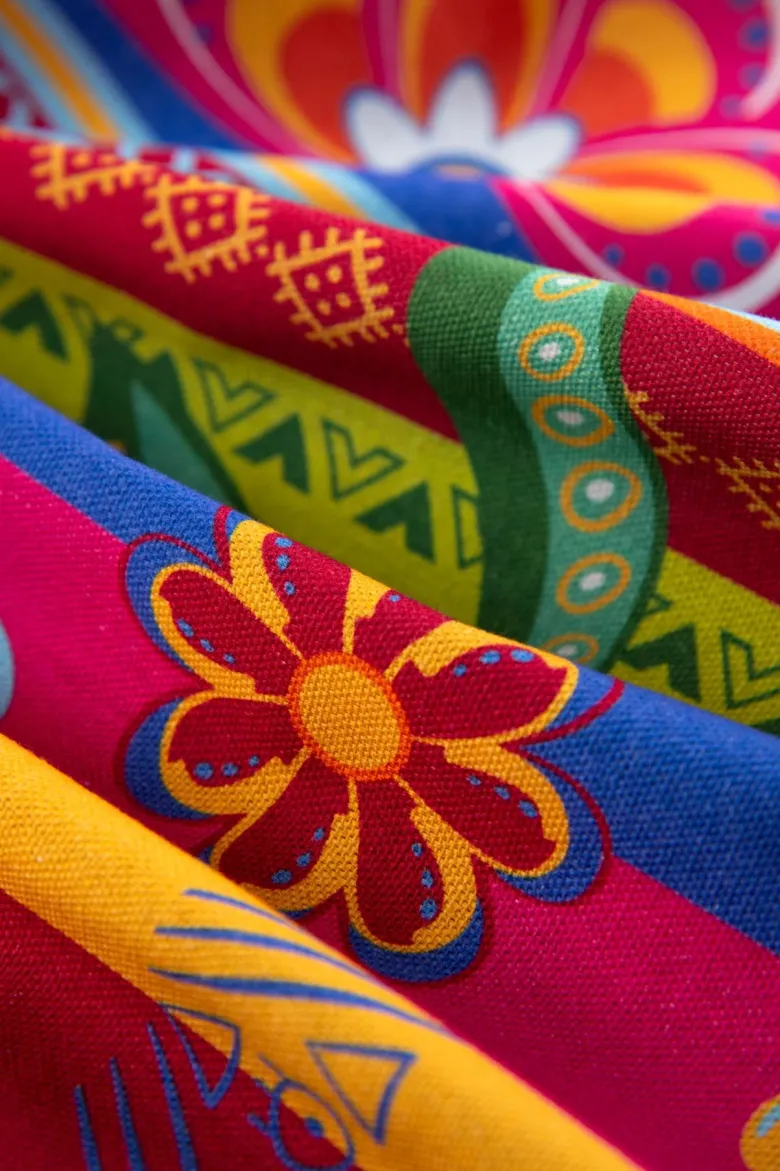 Runner, multicolore, floreale, 100% cotone, 45x140 cm