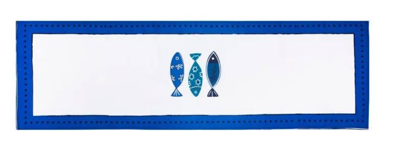 Runner, multicolore, pesci, 100% cotone, 45x140 cm