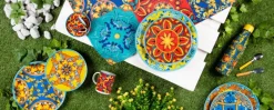 Runner, multicolore, stile siciliano, 100% cotone, 45x140 cm