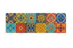 Runner, multicolore, stile siciliano, 100% cotone, 45x140 cm