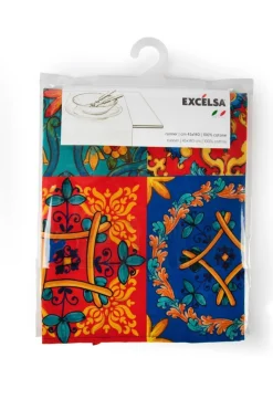 Runner, multicolore, stile siciliano, 100% cotone, 45x140 cm
