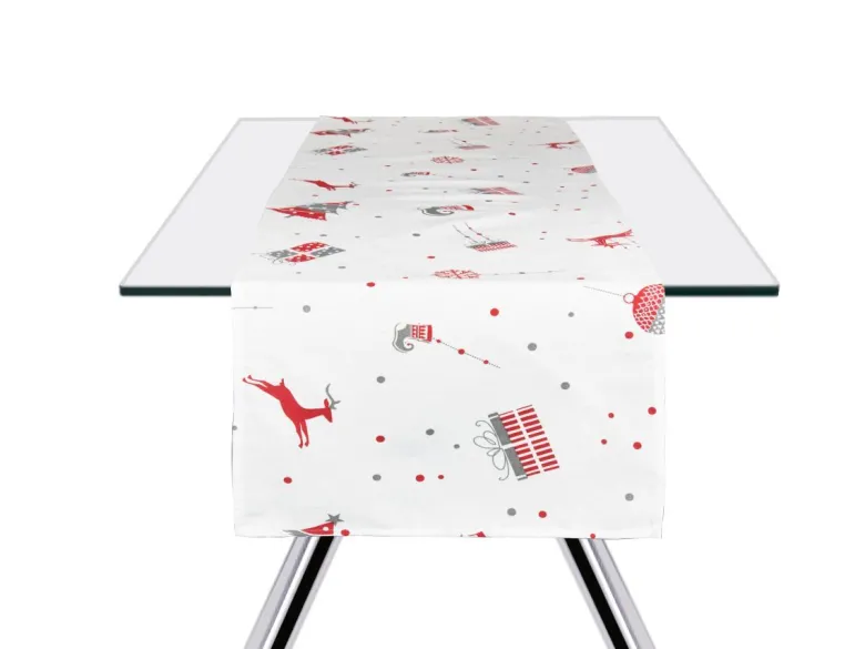 Runner, natalizio, 100% cotone, 40x140 cm