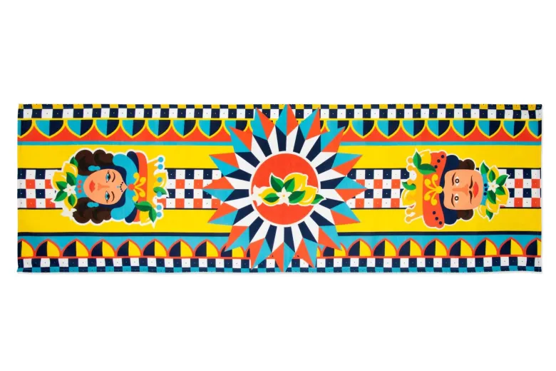 Runner, stile siciliano, 45x140 cm