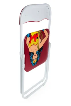Sedia pieghevole salvaspazio, wonder woman, rosso