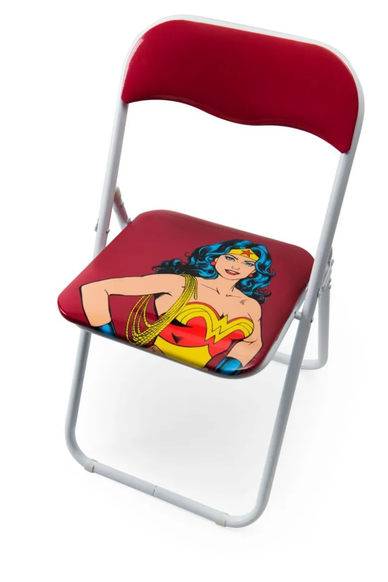 Sedia pieghevole salvaspazio, wonder woman, rosso