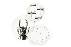 Servizio piatti, animali, ceramica, 12 pezzi