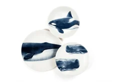 Servizio piatti, animali, ceramica, 12 pezzi