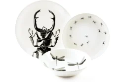 Servizio piatti, animali, ceramica, 12 pezzi