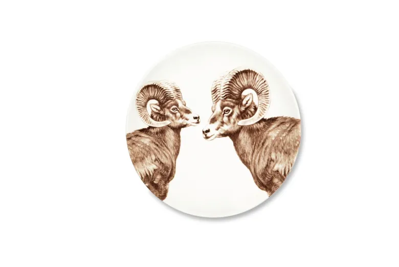Servizio piatti, animali, ceramica, 12 pezzi