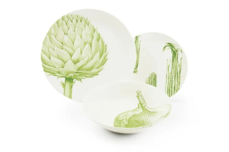 Servizio piatti, animali/piante/frutti, ceramica, 18 pezzi