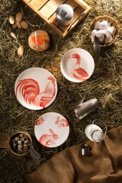 Servizio piatti, animali/piante/frutti, ceramica, 18 pezzi