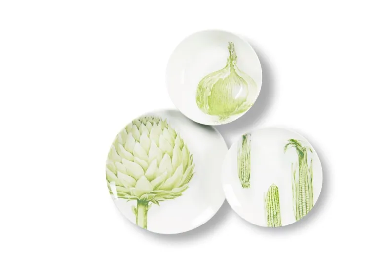 Servizio piatti, animali/piante/frutti, ceramica, 18 pezzi