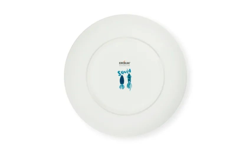 Servizio piatti, azzurro/blu calamari, porcellana, 12 pezzi