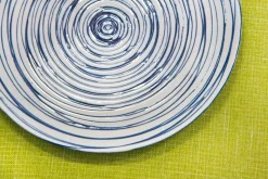 Servizio piatti, bianco/blu, ceramica, 18 pezzi