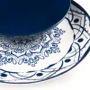 Servizio piatti, bianco/blu, porcellana/stoneware, 18 pezzi