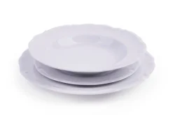 Servizio piatti, bianco, francese, porcellana, 18 pezzi