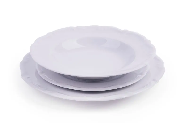 Servizio piatti, bianco, francese, porcellana, 18 pezzi
