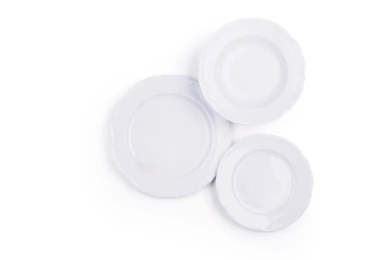 Servizio piatti, bianco, francese, porcellana, 18 pezzi