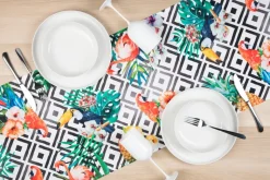 Servizio piatti, bianco/nero, stile nordico, 12 pezzi