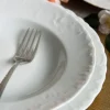 Servizio piatti, bianco, romantico, porcellana, 18 pezzi