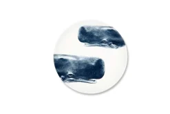 Servizio piatti, blu, cetacei, ceramica, 3 pezzi
