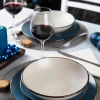 Servizio piatti, blu/grigio, stoneware, 18 pezzi