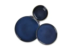 Servizio piatti, blu profondo, 12 pezzi, stoneware