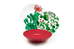 Servizio piatti, cactus, porcellana/stoneware, 18 pezzi