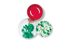 Servizio piatti, cactus, porcellana/stoneware, 18 pezzi