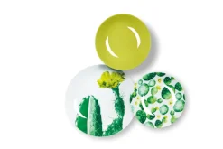 Servizio piatti, cactus, porcellana/stoneware, 18 pezzi