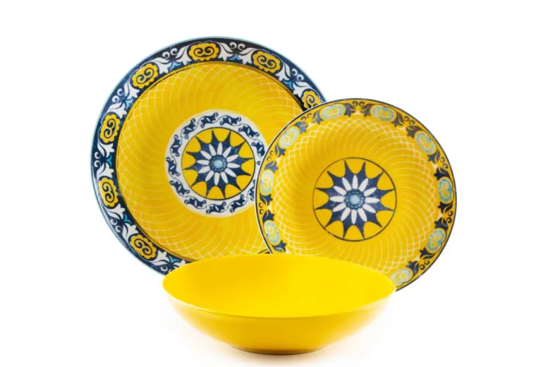 Servizio piatti, chic, porcellana/stoneware, 18 pezzi
