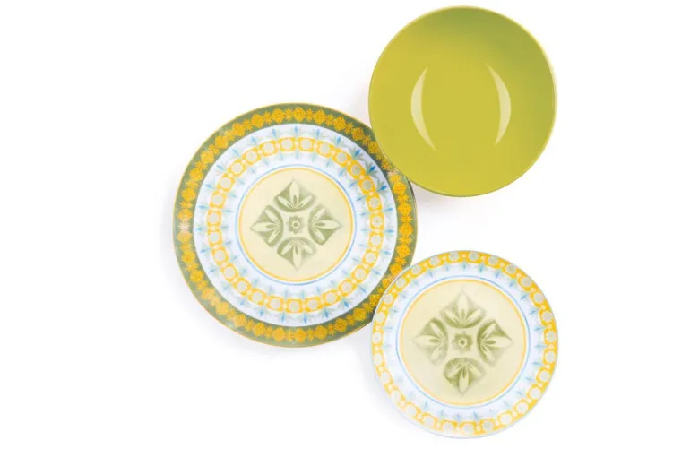 Servizio piatti, chic, porcellana/stoneware, 18 pezzi