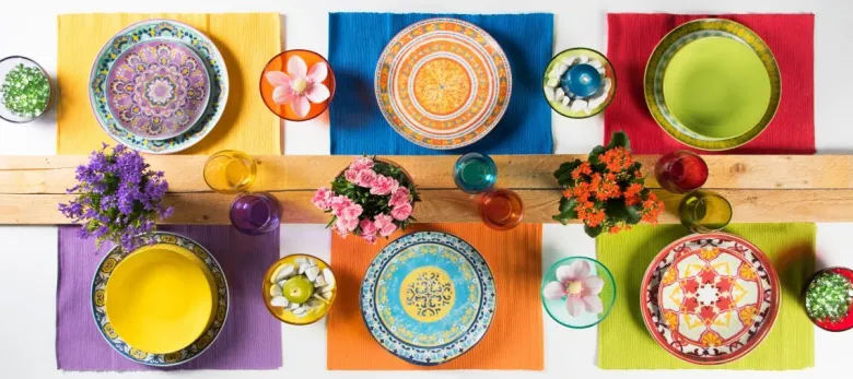 Servizio piatti, chic, porcellana/stoneware, 18 pezzi