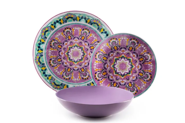 Servizio piatti, chic, porcellana/stoneware, 18 pezzi