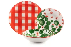 Servizio piatti, con cactus, porcellana, 18 pezzi