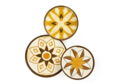 Servizio piatti, decorazioni ocra/marrone, ceramica 12 pezzi