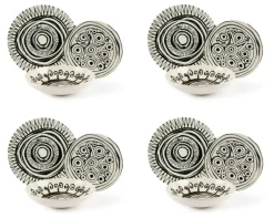 Servizio piatti, decorazioni tribali, ceramica 12 pezzi