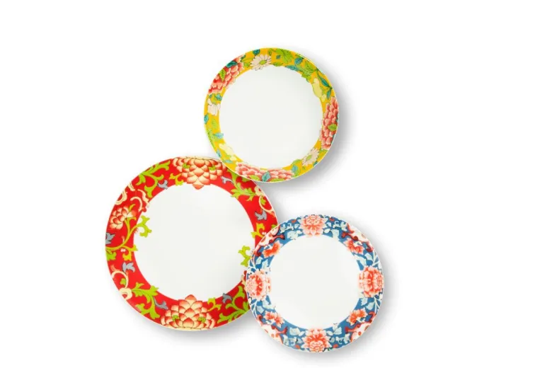 Servizio piatti, decorazioni orientali, porcellana, 12 pezzi