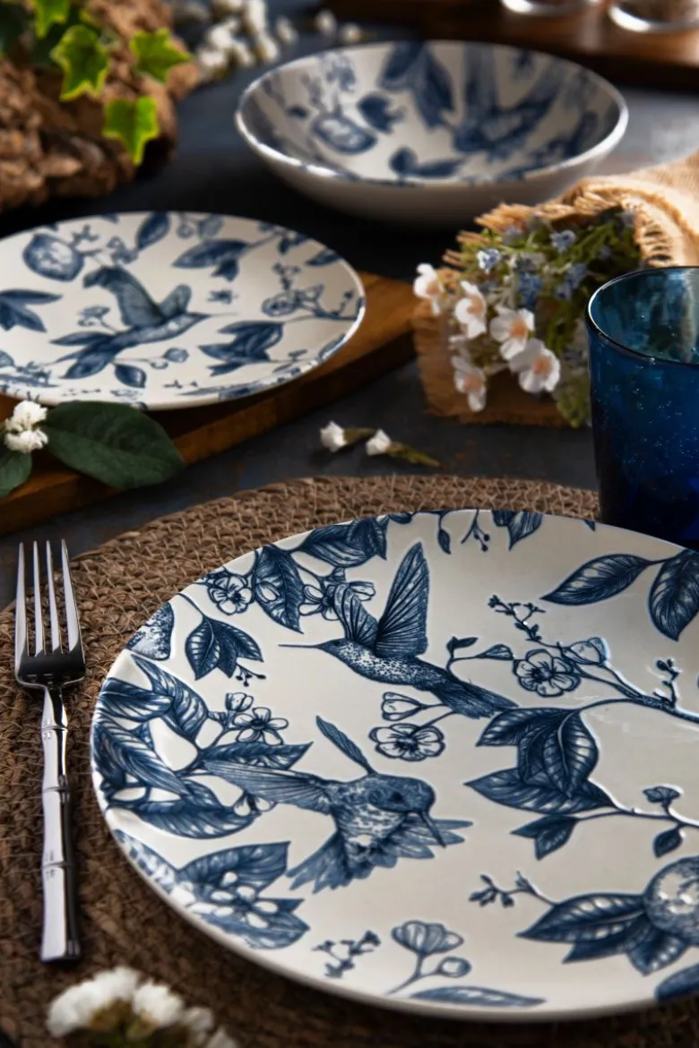 Servizio piatti, eclettico blu, ceramica, 12 pezzi