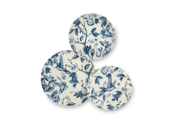 Servizio piatti, eclettico blu, ceramica, 12 pezzi